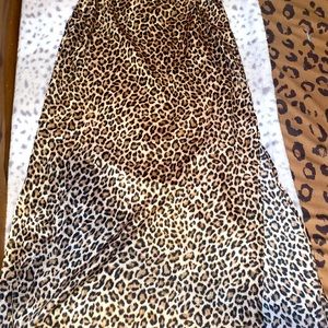 Satin Cheetah Print Maxi Skirt